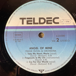 Винтажная виниловая пластинка LP Frank Duval and Orchestra, Angel Of Mine (Германия 1981)