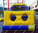 Надувная полоса препятствий "Веселый забег" 15*3*4 м, жёлто-синий