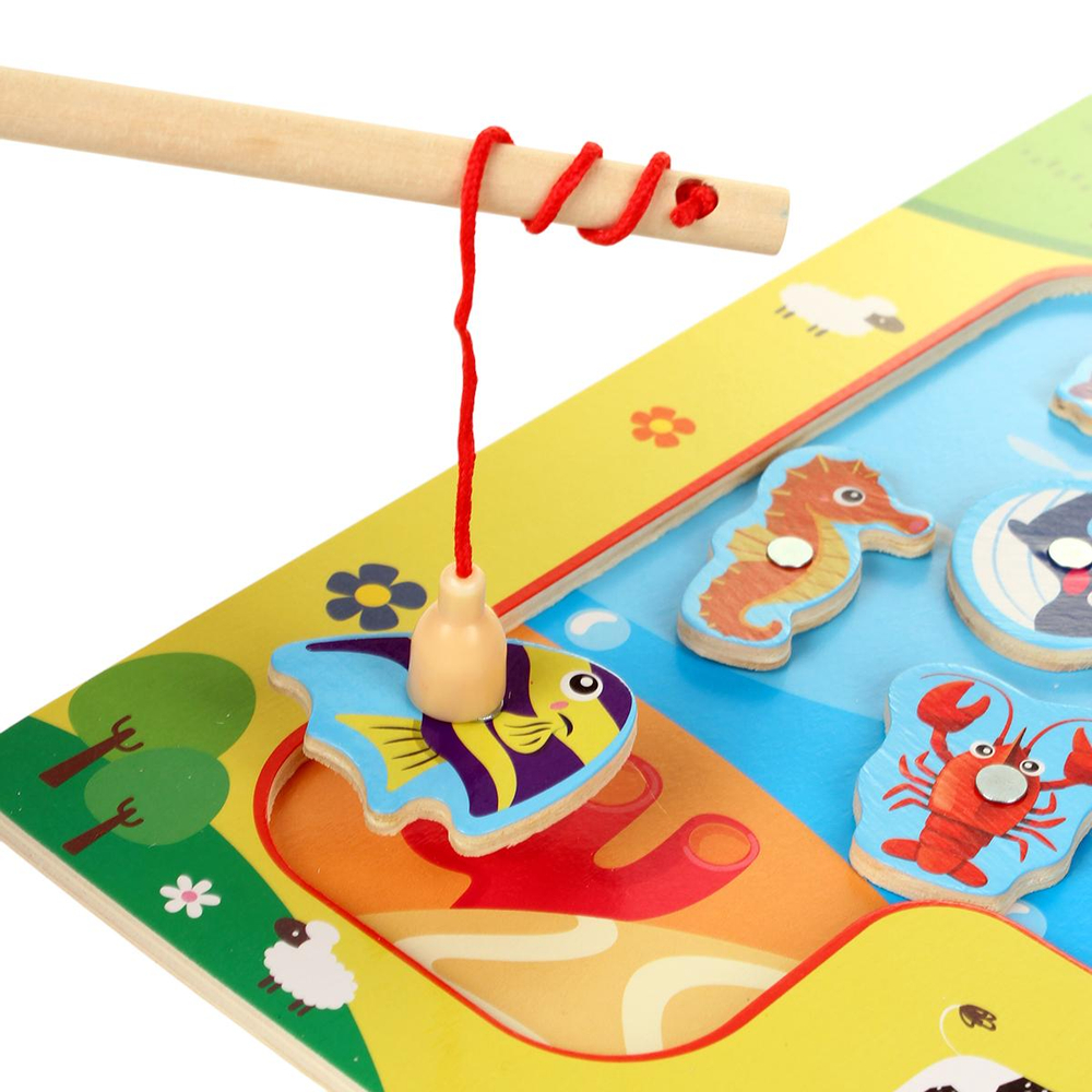 Развивающая игрушка деревянная Рыбалка магнитная, C-41816