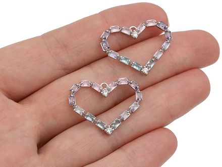 Подвеска "Сердце" 20мм, со стразами