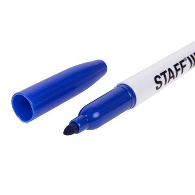 Маркер стираемый для белой доски STAFF EVERYDAY WBM-093, СИНИЙ 2,5 мм, тонкий корпус, 151094