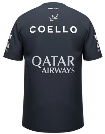 Мужская теннисная футболка Head Arturo Coello Sponsors - navy