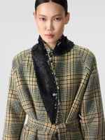 Пальто-халат с воротником из пайеток OLA OLA