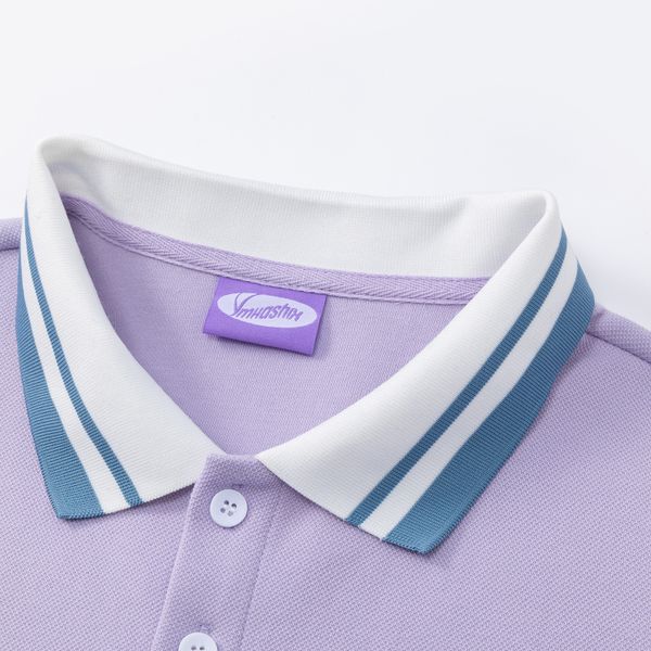 Поло фиолетовый/белый/ пыльно-синий - фото 3