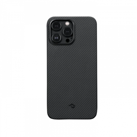 Чехол Pitaka MagEZ Case 3 для iPhone 14 Pro (6.1"), черно-серый узкое плетение, кевлар (арамид)
