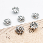 Шапочка, цвет серебро (родий), размер 7*3 мм, цена за 1 шт