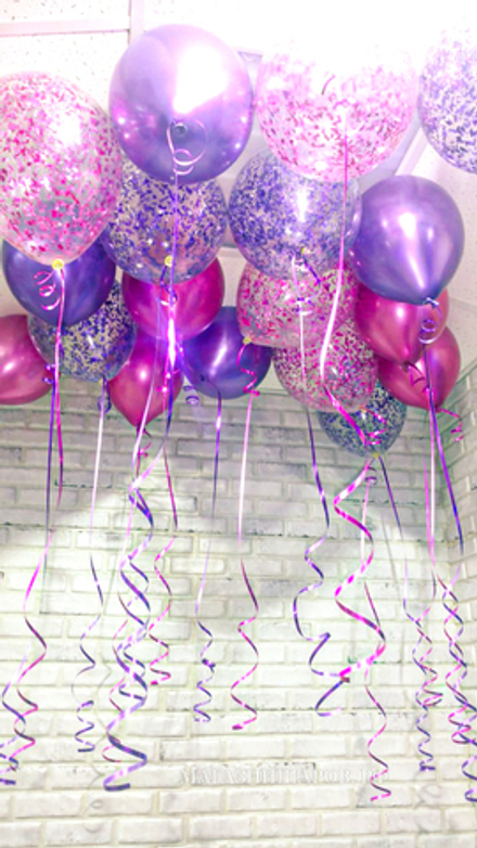 Набор шаров Пурпурный с конфетти