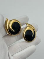 Серьги с чёрной эмалью Monet