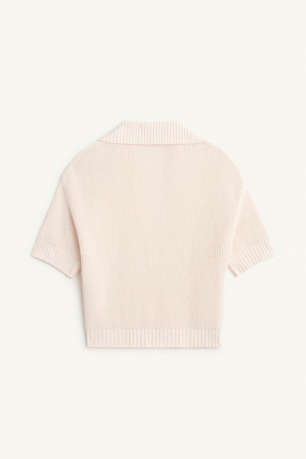 ZARA ТРИКОТАЖНАЯ РУБАШКА-ПОЛО, СВЕТЛО-БЕЖЕВЫЙ