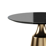Стол круглый Lucas 120, керамика глянцевая, черная