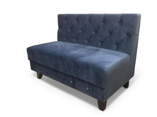Диван "Эстет" с каретной стяжкой синий велюр ткань дерево