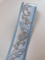 Бордюр для обоев бумажный 6 см окантовка лента голубой
