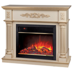 Каминокомплект Real Flame Silvia 26 WT-619G с очагом Moonblaze Deluxe Brass