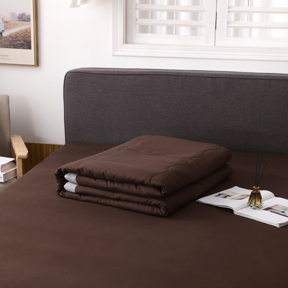 Комплект постельного белья Однотонный Сатин с Одеялом (простынь на резинке) FBR017