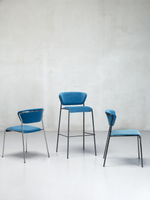 Стул полубарный с обивкой Scab Design Lisa, антрацит, синий