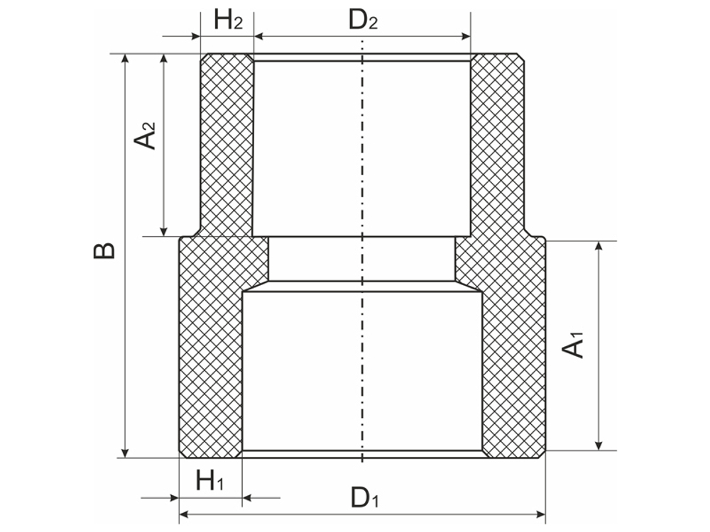 Муфта переходная 50/40 нар/вн EVER® plast БЕЛЫЙ (Россия)
