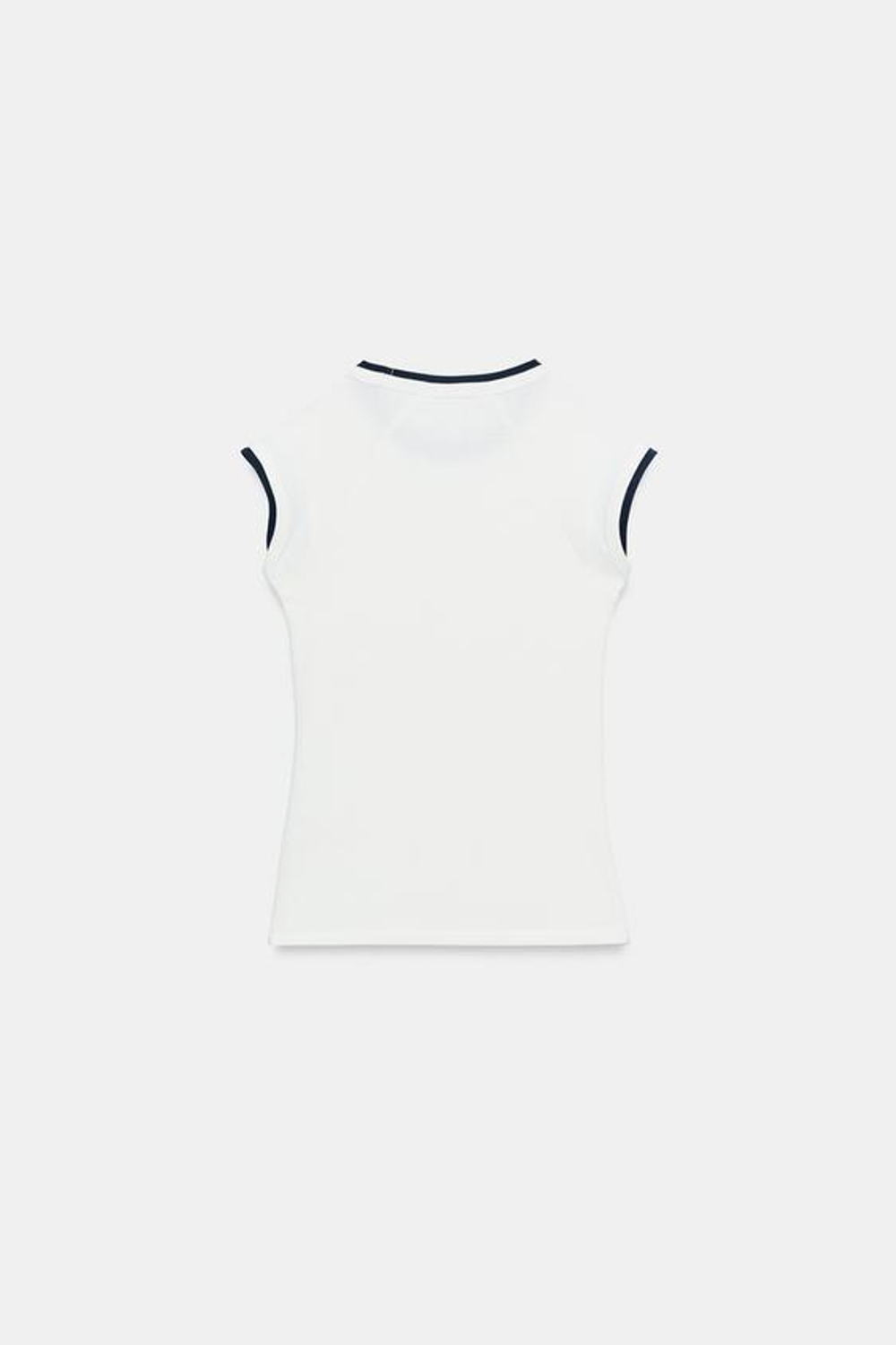 ZARA ФУТБОЛКА С ЭФФЕКТОМ ДВОЙНОГО РУКАВА, ЖЕЛТОВАТО-БЕЛЫЙ