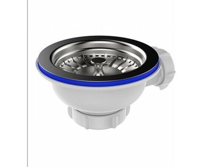 Выпуск для мойки 3 1/2"х40 с металлической решеткой с отводом под перелив (NV250-40-MR)