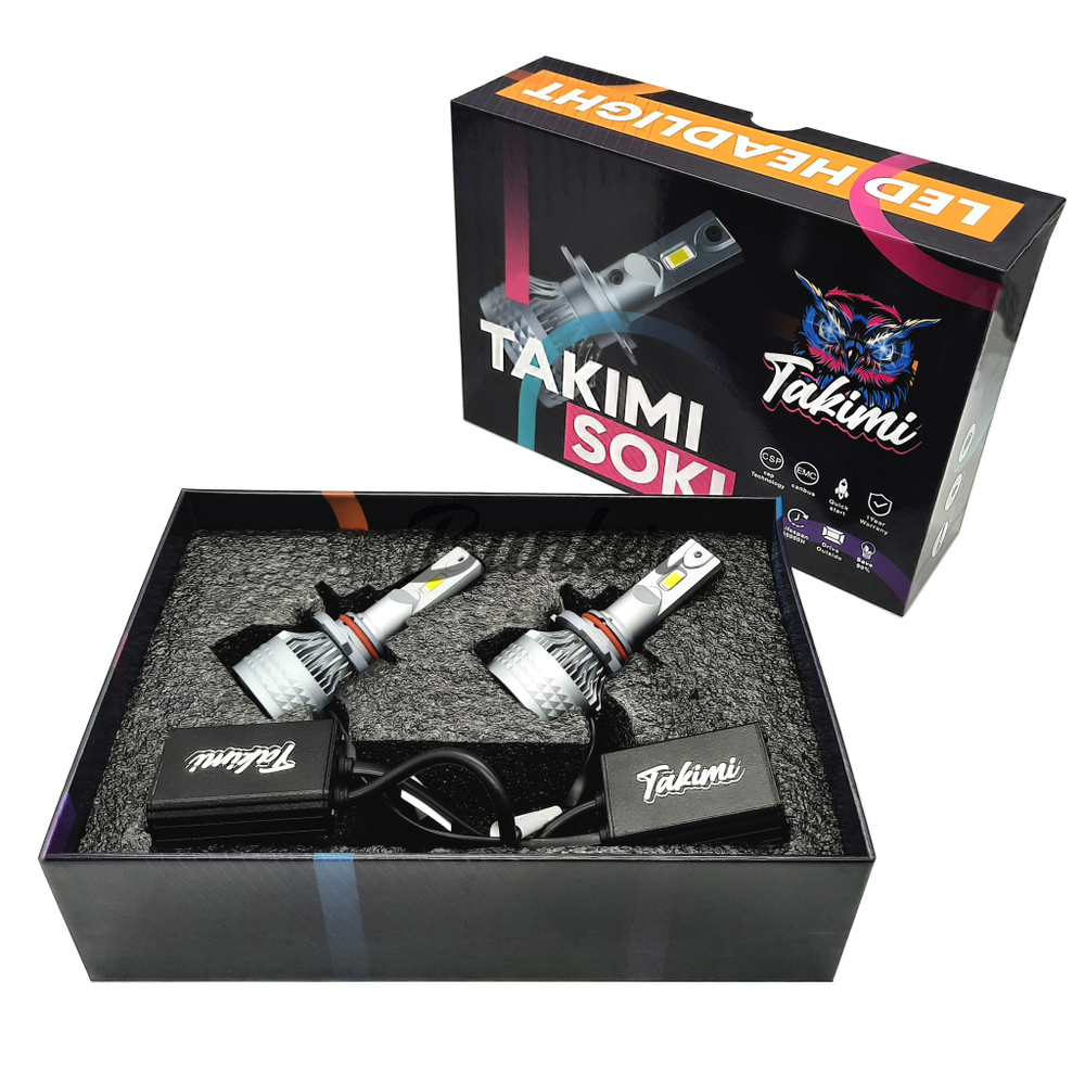 Светодиодные автомобильные LED лампы TaKiMi Soki HB3 (9005) 5500K 12/24V