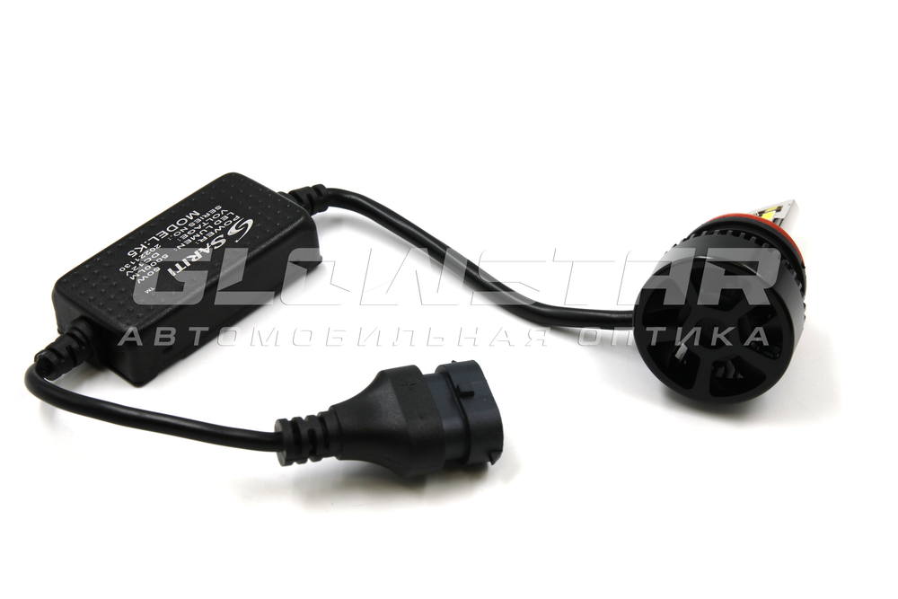 Светодиодные лампы H8/H9/H11/H16 Sariti K5 с обманкой, с вентилятором, 5500K, 12V, 50W (комплект, 2шт)