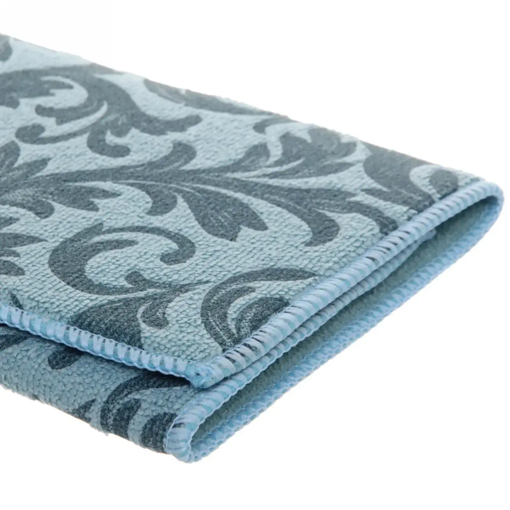 Коврик для сушки посуды 38*50см «Цветочный узор» бирюзовый