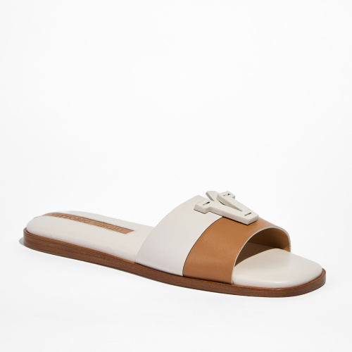 Кожаные шлепанцы Vittorio Virgili 6047 бежевый