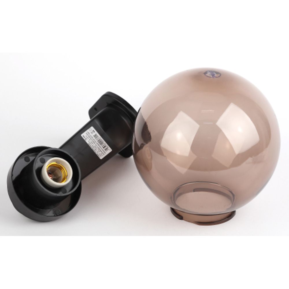 Садово-парковый светильник ЭРА НБУ 01-60-205 шар дымчатый настенный IP44 Е27 max60Вт d200mm | Садово-парковые светильники