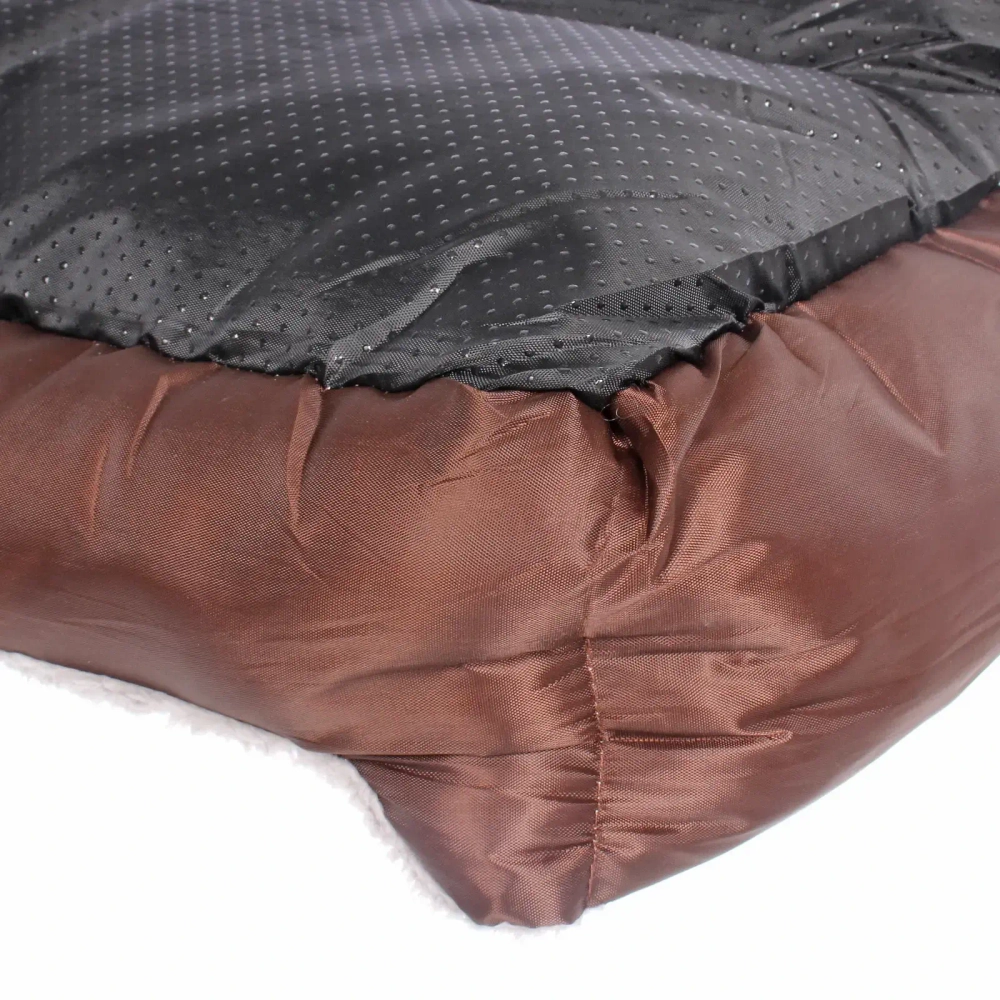 Лежанка для животных «Место БРО», цвет коричневый, внутр. ткань серого цвета, размер M, 54*42*11см (Лейбл)