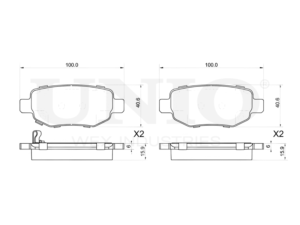 Колодки тормозные диск. задние UNIO BRP-20156