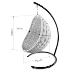Кресло-кокон подвесной напольный Золотой с Светло-Бежевой подушкой (Комплект)
