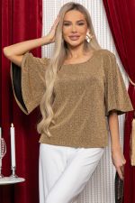 Блуза праздничная Ты ослепляешь! (золото нью) Б14906-1М LT Collection