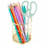 Органайзер стаканчик для косметики и мелочей MONTE VITA, металлический, 100х90 мм, золото, 272486