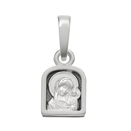 Образок из серебра/Частичное чернение/Подвижное ухо/Казанская БМ