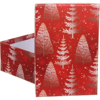 Коробка подарочная «Веселые елочки» 19*13*7,5 см