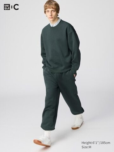 UNIQLO БРЮКИ СВОБОДНОГО КРОЯ, ТЕМНО-ЗЕЛЕНЫЙ