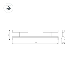 Светильник MAG-ORIENT-TUBE-CORNER-L600-20W Warm3000 (BK, 180 deg, 48V) (Arlight, IP20 Металл, 5 лет) 037350