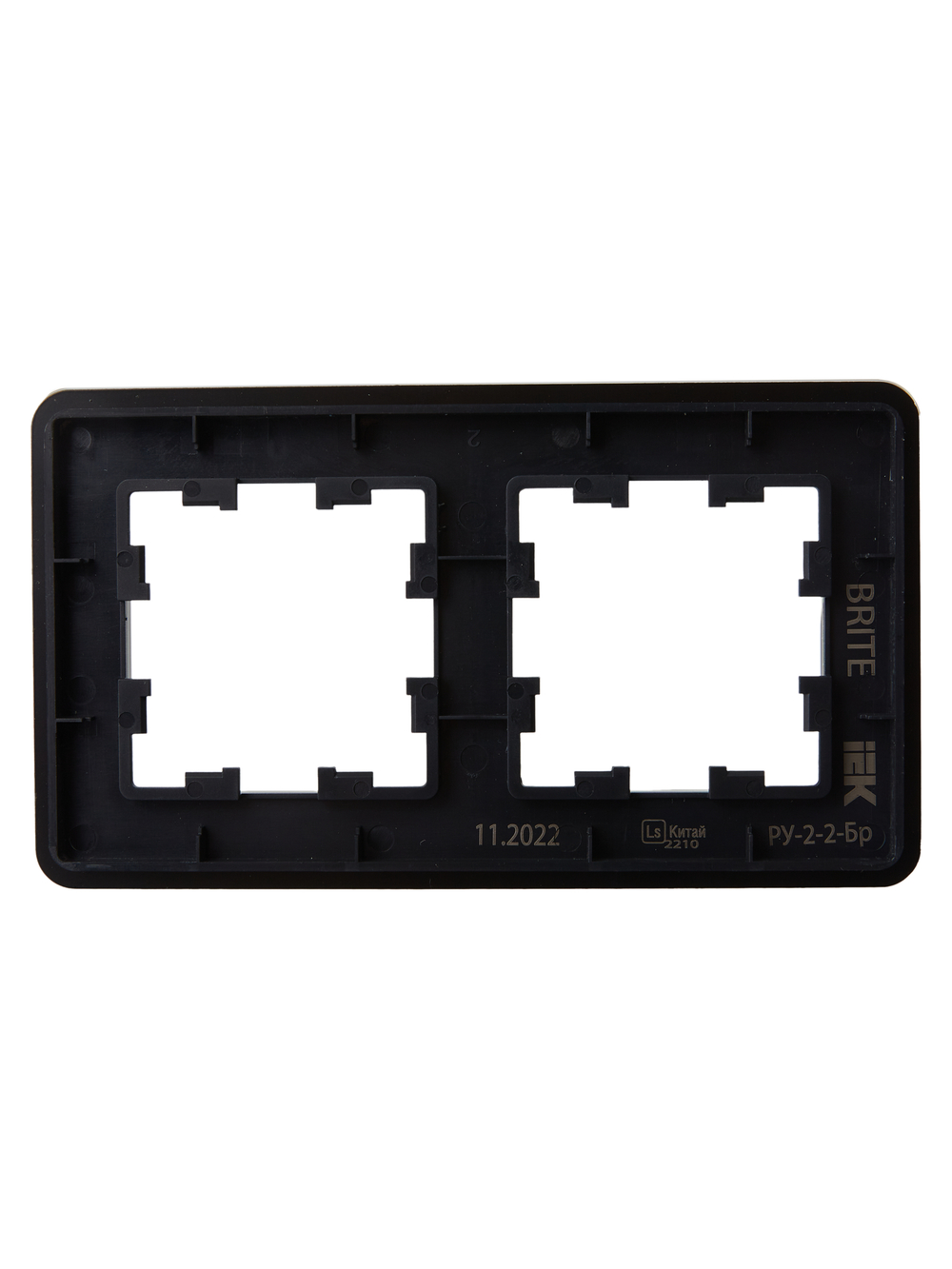 BRITE Рамка 2-местная РУ-2-2-Бр стекло черный RE IEK