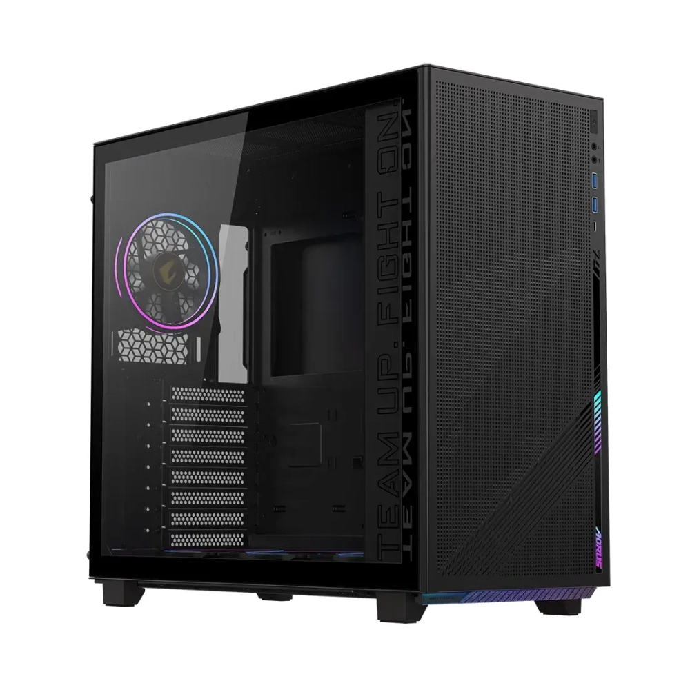 Компьютерный корпус GigaByte AORUS C400 GLASS, Без БП, 2xUSB3.0/Type-C, 4xARGB, Glass, Black, ATX