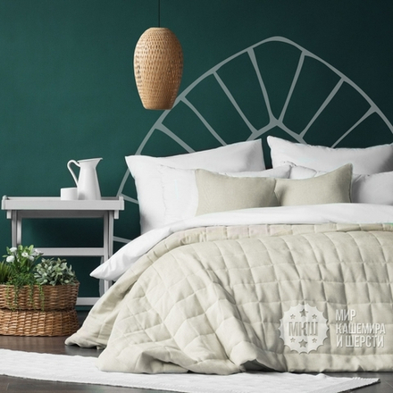 Комплект штор и покрывала ДЖЕРРИИ (арт. BL10-274-02) - (140х270)х2 см., покрывало 230х250 см. - сливочный