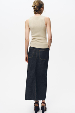 ZARA ТОП БЕЗ РУКАВОВ, СВЕТЛО-ПЕСОЧНЫЙ