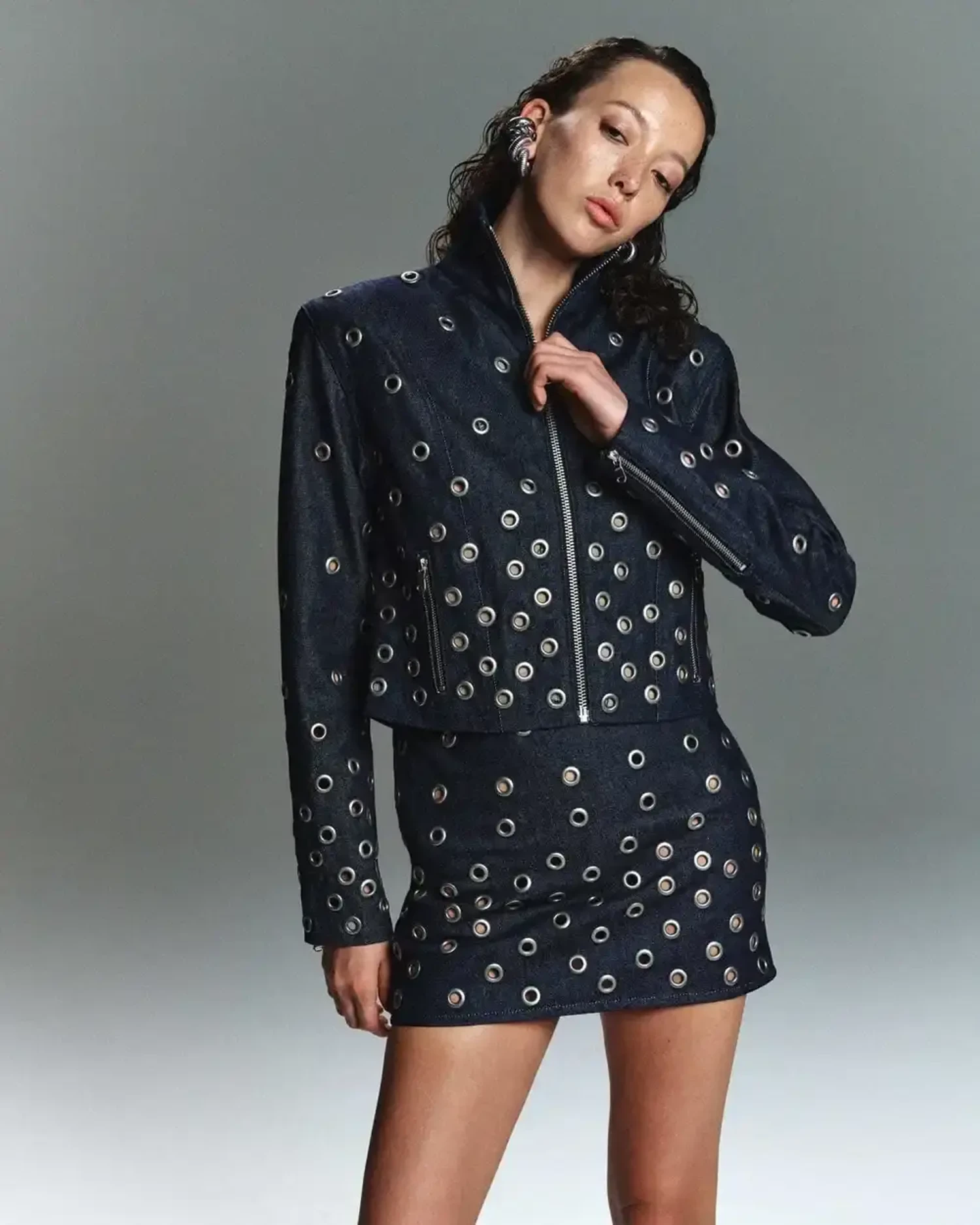 Мини-юбка Raw с люверсами