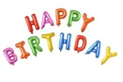 Надпись, Happy Birthday, Ассорти, 16''/41 см, 1 шт.
