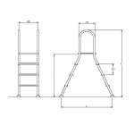 Лестница Hayward EEP4HF для наземных бассейнов 4cт ABS AISI-304