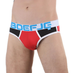 Красно-черные мужские трусы-слипы с широкой резинкой (Размер: XL) (Цвет: красный с черным)