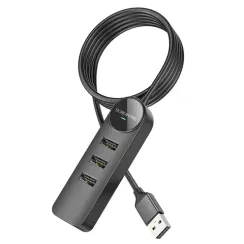 USB-хаб Borofone DH5 Erudite 4-in-1 USB-A to USB 2.0*4 1,2 m Black
