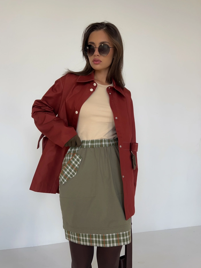 ЮБКА ЛЕМИ ХАКИ КЛЕТКА