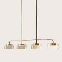 Подвесной светильник Ipon 4L золотой металл / стекло Smoked Amber