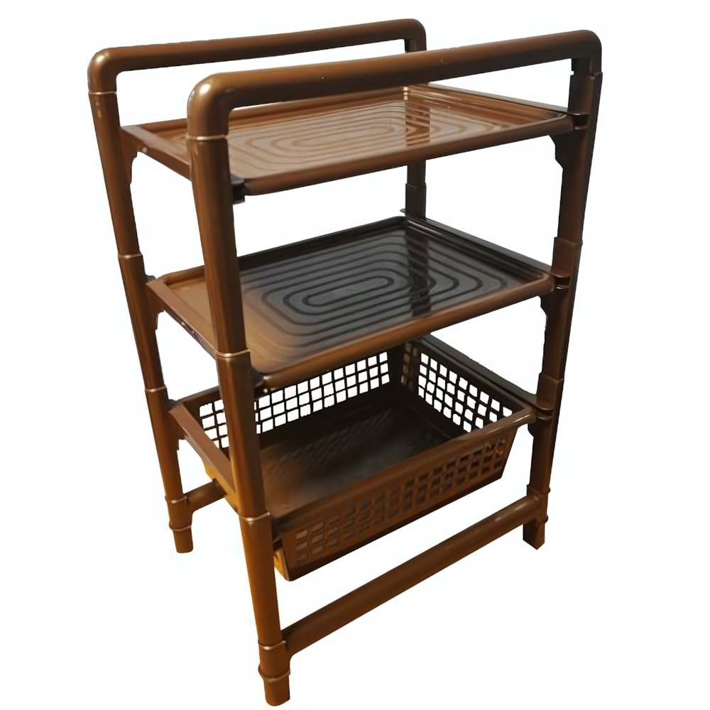 Этажерка 2 полки + 1 ящик цвет шоколадный Б01.050.02СБ\-00-09-8016