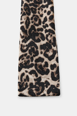 ZARA БАРХАТНЫЙ ПЛАТОК С АНИМАЛИСТИЧЕСКИМ ПРИНТОМ, ЛЕОПАРДОВЫЙ