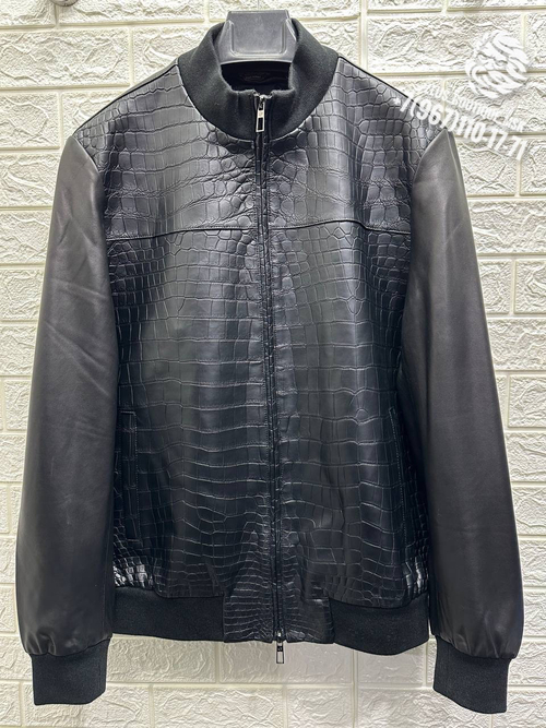 Комбинированная куртка Loro Piana из кожи крокодила